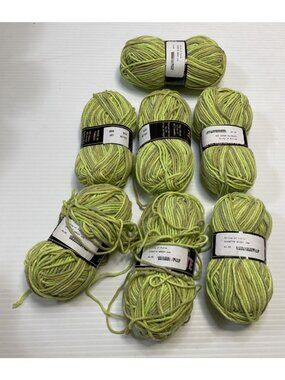 7 Skeins Plymouth Yarn Sunsette # 226 Green Ombre Rayon & Acrylic - NEW